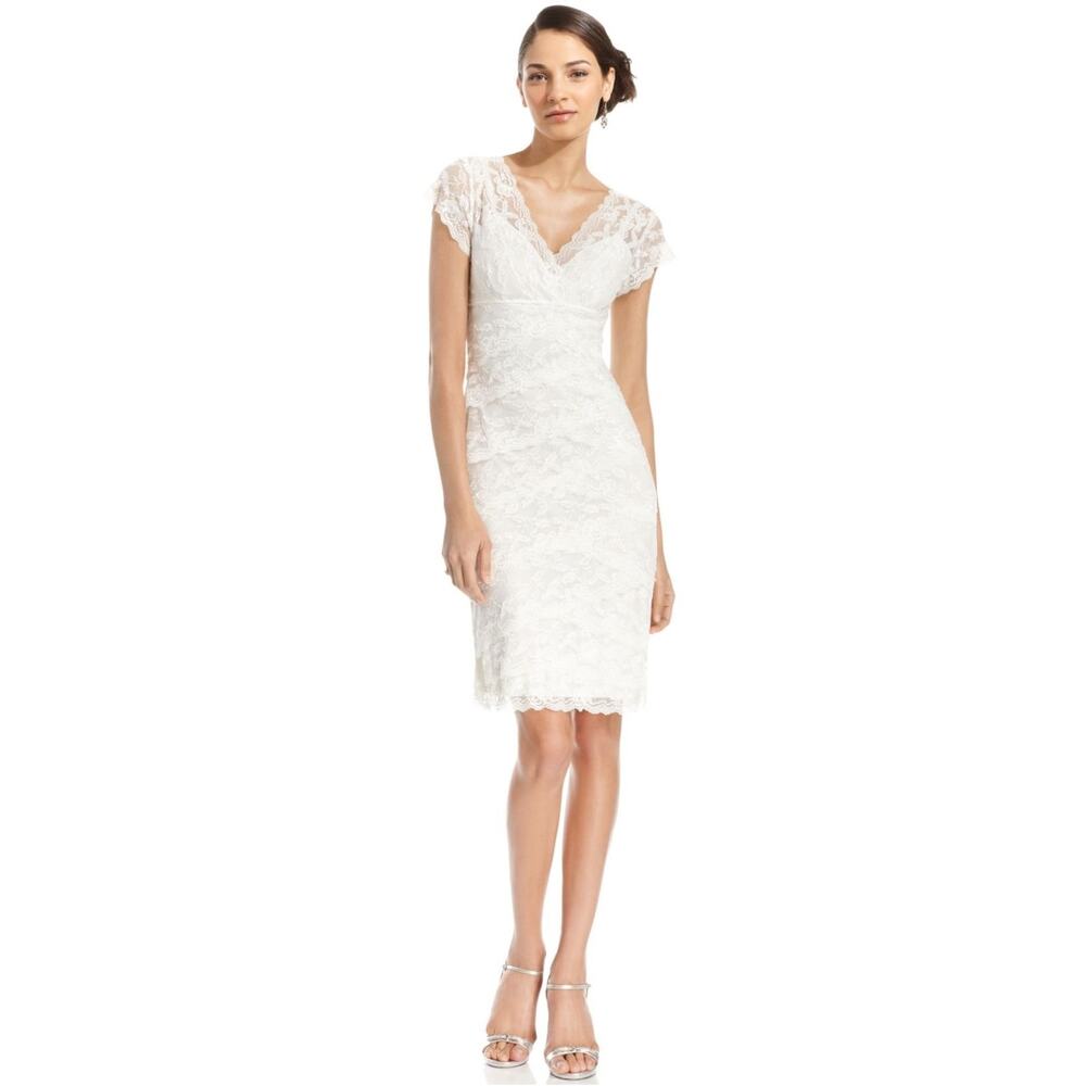 NWT Marina layered lace dresses white